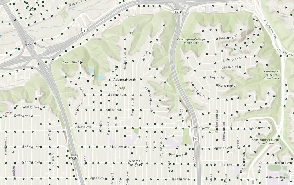 Screenshot of fire hydrant map by the author